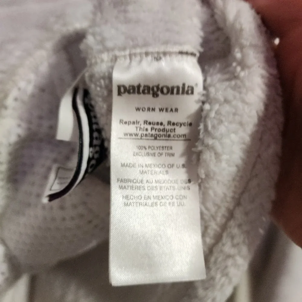 PATAGONIA Girl's Re-Tool Snap-T Fleece Pullover Cream Cozy size L‎